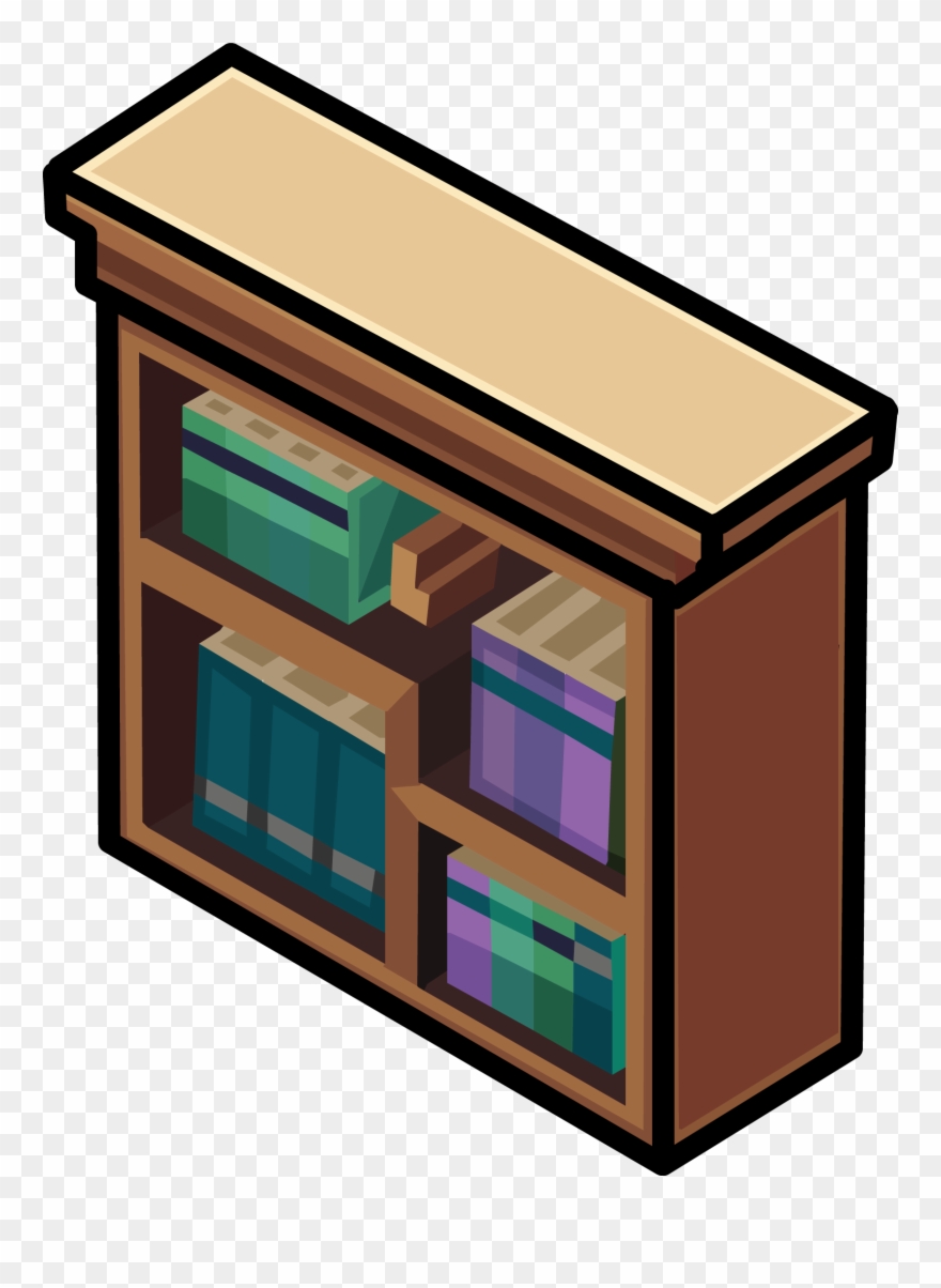 Bookshelf Clip Furniture Clip Art Freeuse - Bookshelf Club Penguin Wikia - Png Download