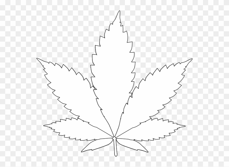 Black And White Marijuana Leaf Clipart