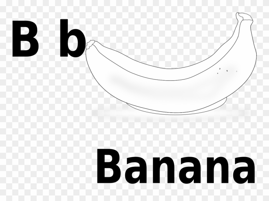 B For Banana Panda Free Images - B For Banana Black And White Clipart