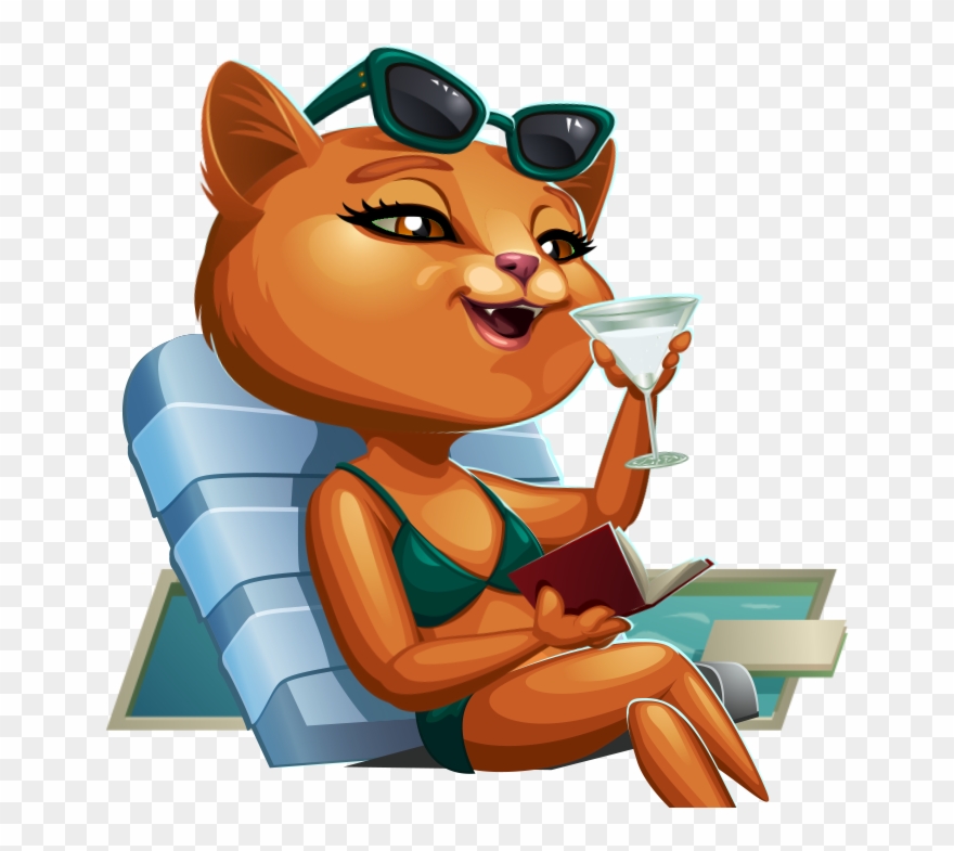 Jacuzzi Cat Join The Fun Filled Feline Characters In - Cartoon Clipart