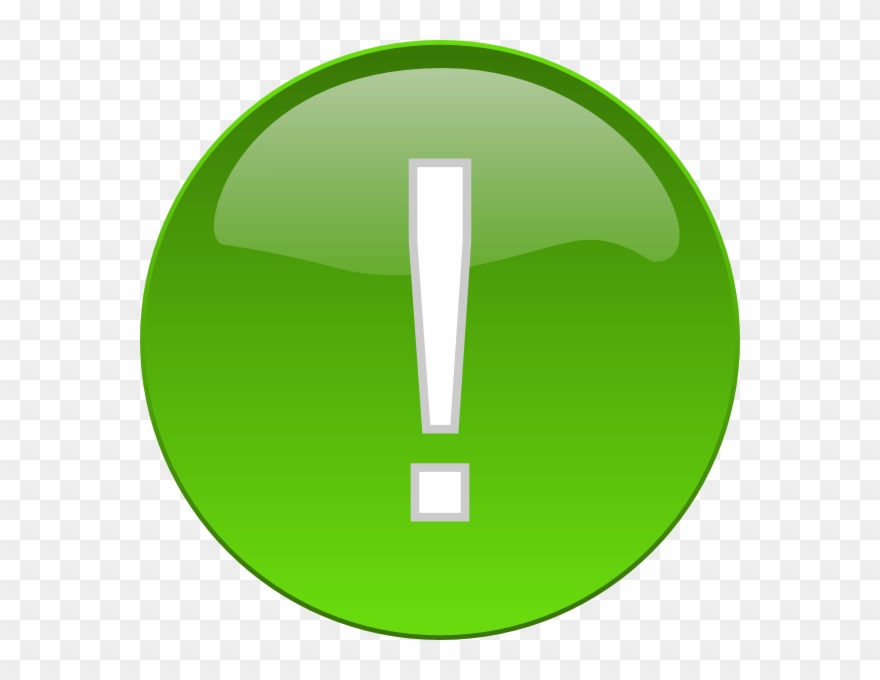 Exclamation Button Clip Art - Green Exclamation Mark Clipart - Png Download