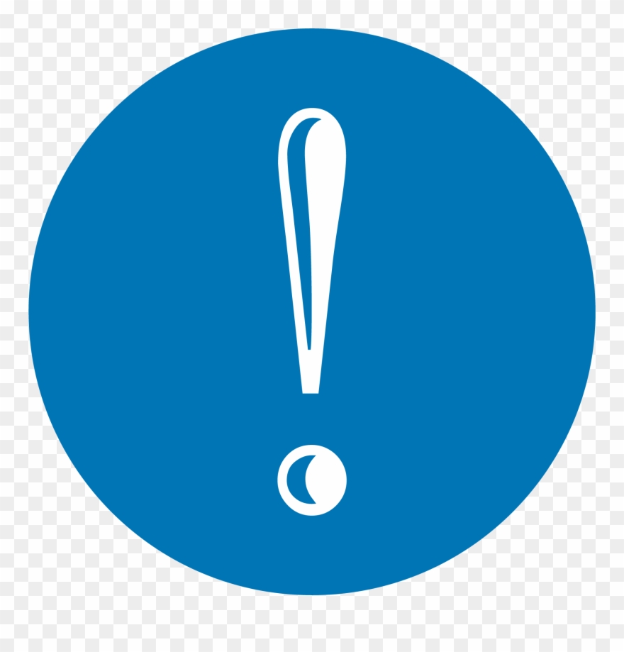 Exclamation Mark In A Blue Circle - Electric Pole Icon Circle Clipart