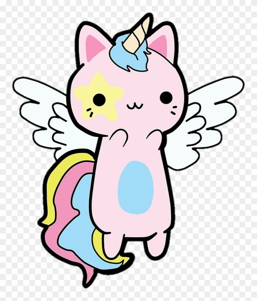 Unicorns Cats Freetoedit Remixit - Disegni Di Gatti Kawaii Clipart