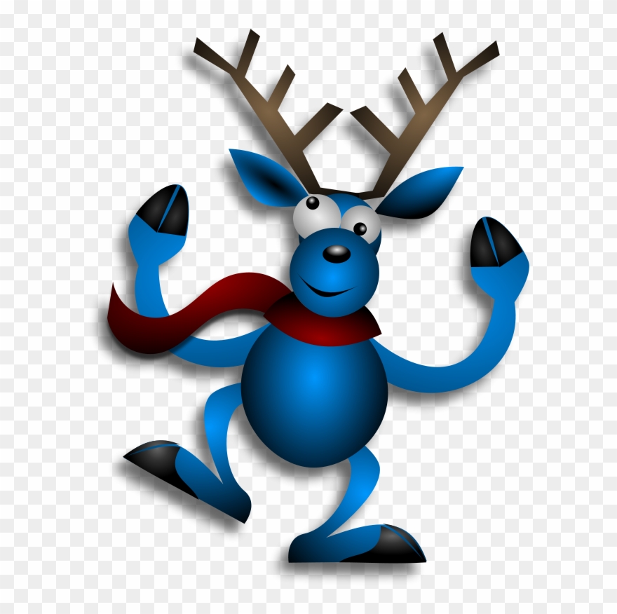 Antlers Free Dancing Reindeer 3 - Merry Christmas Happy Reindeer Mug Clipart