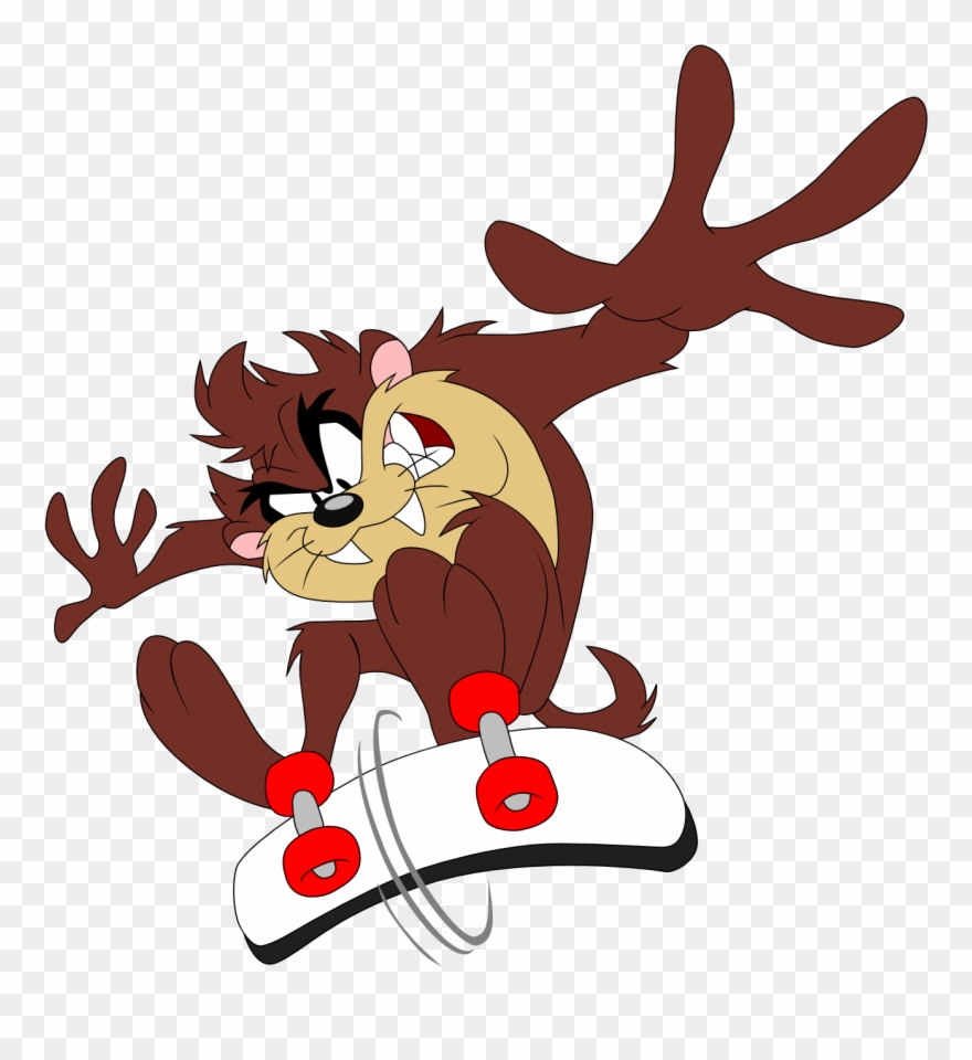 Skateboarding By Ldejruff On - Taz Mania Png Clipart