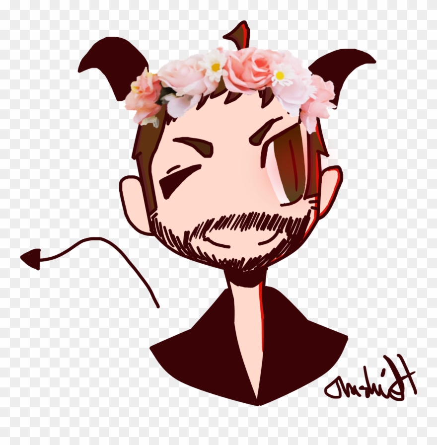 Its My Boi, Crowley, With A Flower Crown - Cartoon Clipart