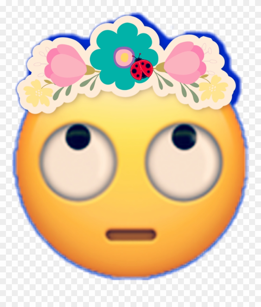 Emoji Ladybug Stckers Flowercrown ' - Emoji Clipart