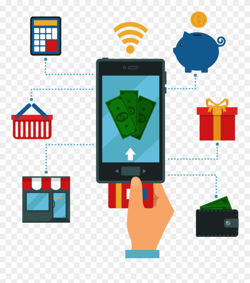 E Clipart Banking - Poster About Gadget Drawing - Png Download