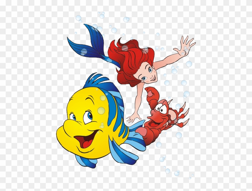La Sirenita Con Flounder Clipart