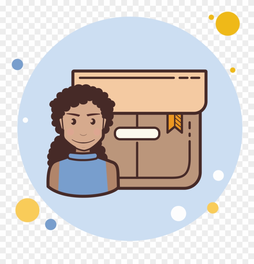 Long Curly Hair Girl Product Box Icon - Glasses Girl Png Free Clipart