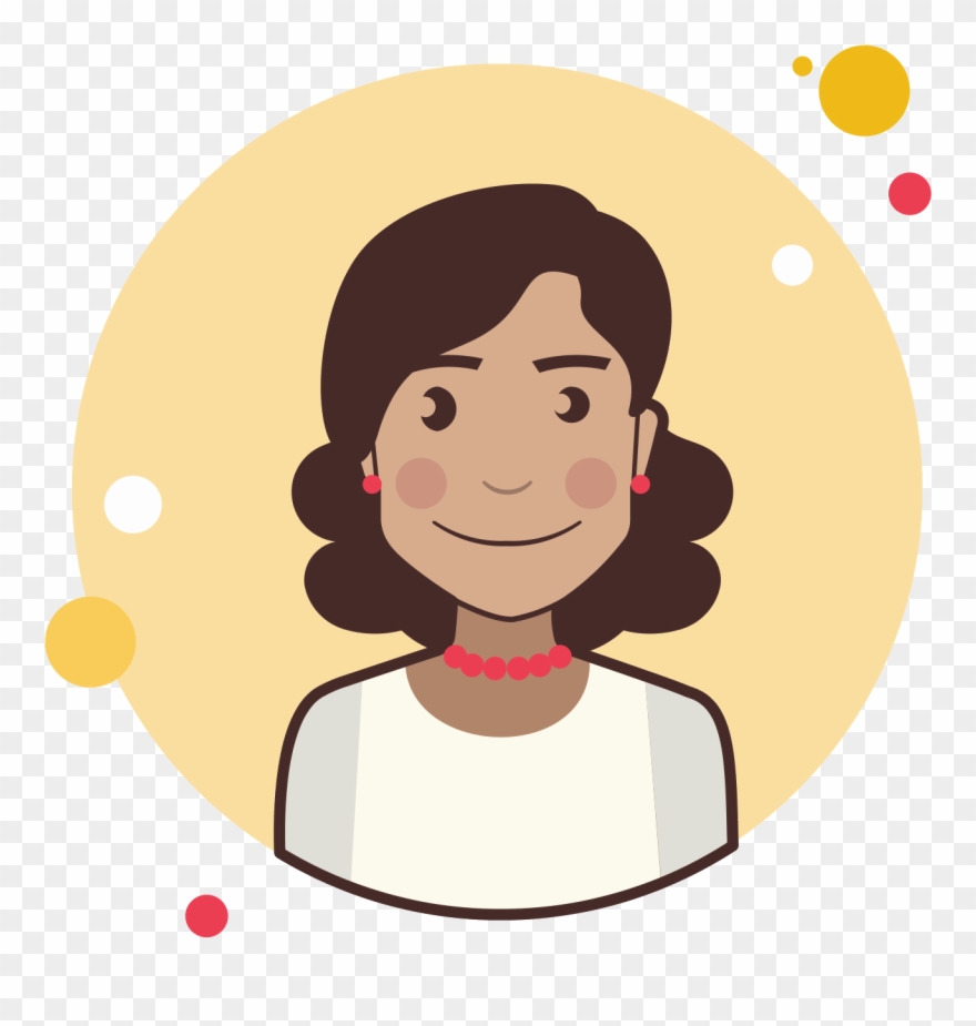 Brown Curly Hair Lady With Red Earrings Icon - Matematico Png Clipart