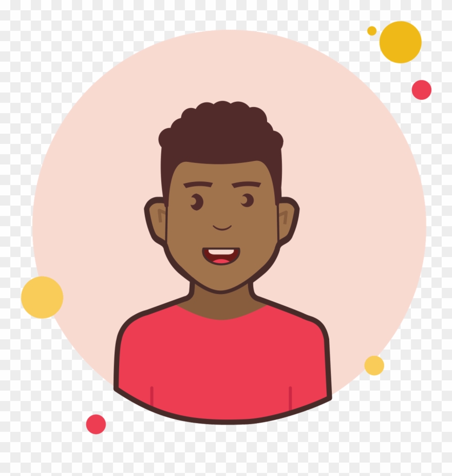 Curly Hair Man In Red Shirt Icon - Personas Señalando Vectores Png Clipart