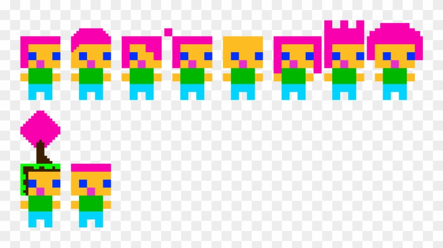 Pink Hair Clipart Male - Pixel Art - Png Download