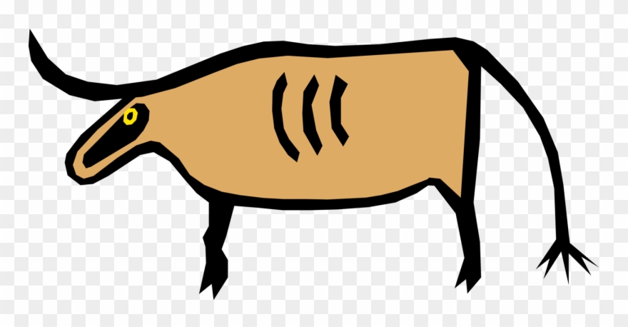 Vector Illustration Of Paleolithic Prehistoric Cave - Drawing Clipart