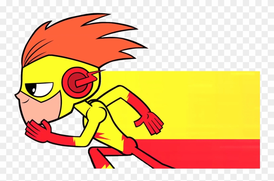 Flash Clipart Running - Kid Flash Teen Titans Go - Png Download
