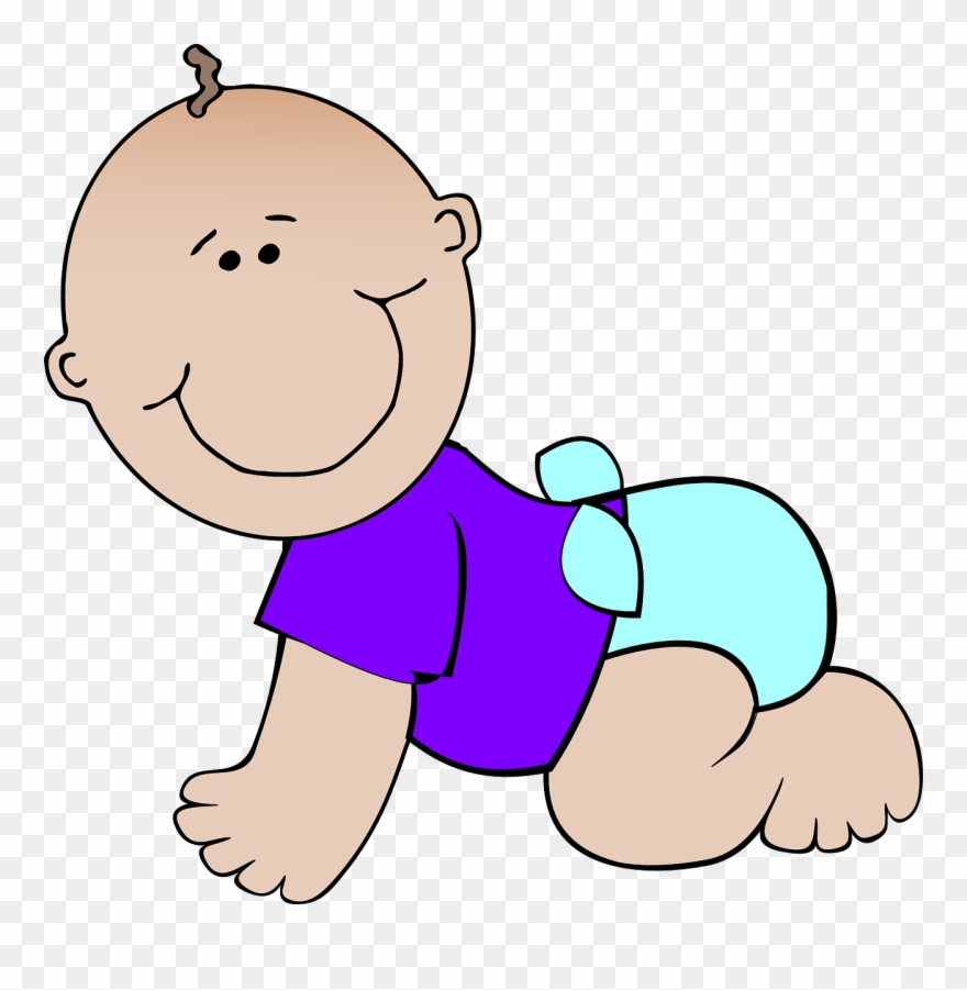 Baby Nappy Diaper - Baby In Diapers Clip Art - Png Download