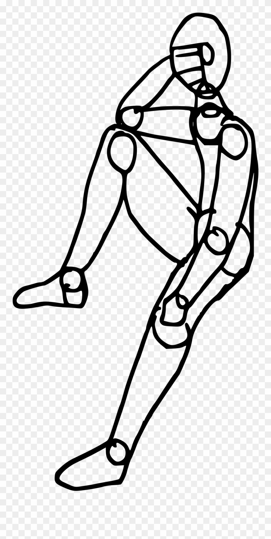 Clipart Figure Sitting Pose - Human Stick Figure Drawing - Png Download