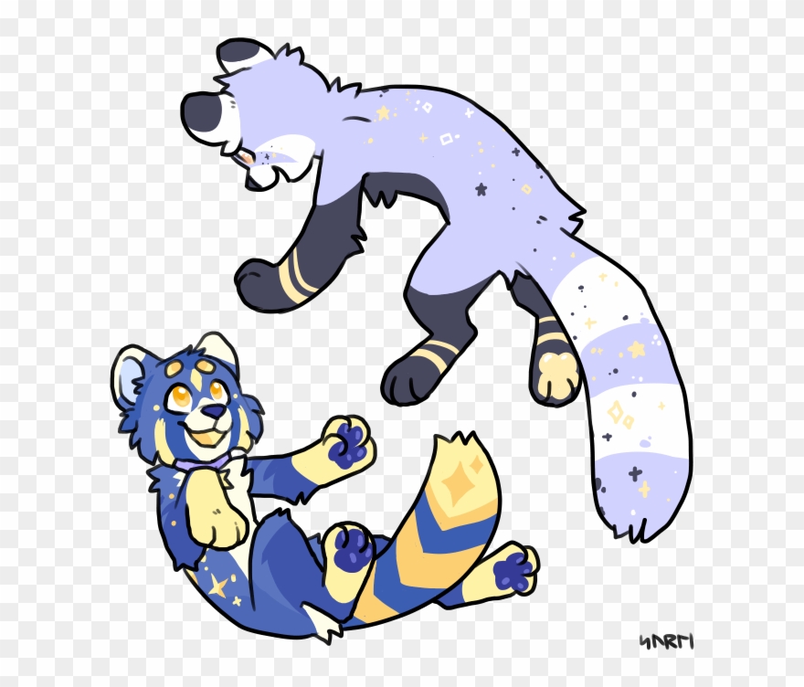 Someone On Telegram Had A Star-themed Red Panda Character - Drawing Clipart