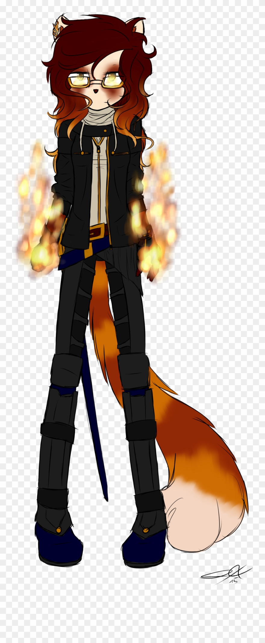 Feng The Red Panda - Red Panda Sonic Oc Clipart