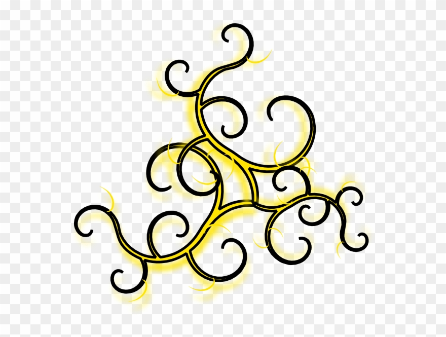 Yellow And Black Swirls Clipart