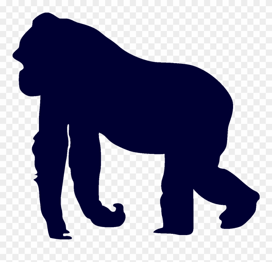 Stickers Muraux Animaux - Gorilla Silhouette Clipart