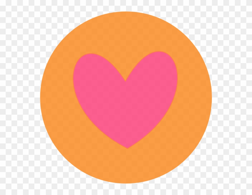 This Free Clip Arts Design Of Heart In Circle Orange - Png Download