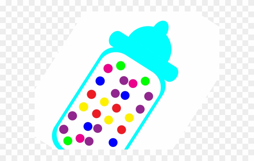 Jelly Bean Clipart Many Candy - Baby Bottle With Candy Clip Art - Png Download