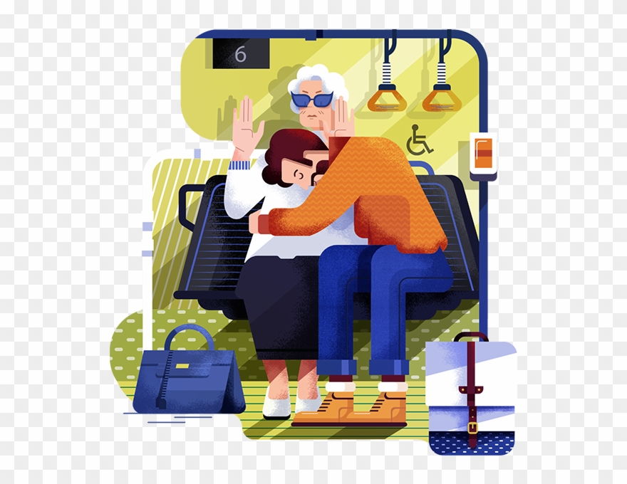 Previous Story Next Story - La Vieille Dame Dans Autobus Clipart