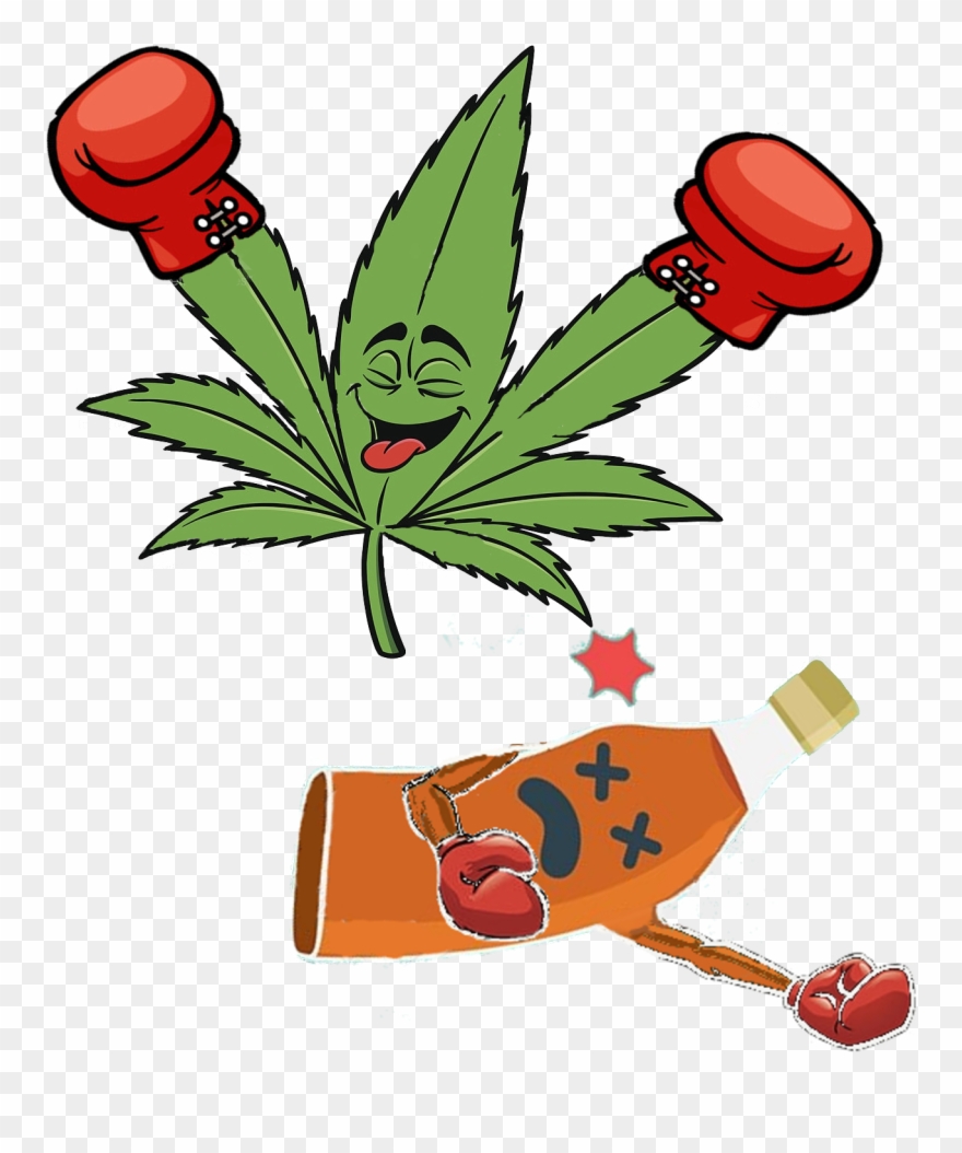 Liquor Clipart Alcahol - Cartoon Drawing Of Weed - Png Download