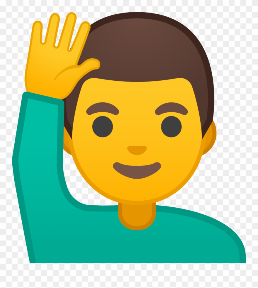 Man Raising Hand Icon - Doctor Emoji Clipart