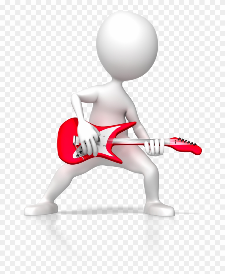Stick Figure Rock Guitar 6255 - 3d Presentation Animated Figures Dancing Clipart