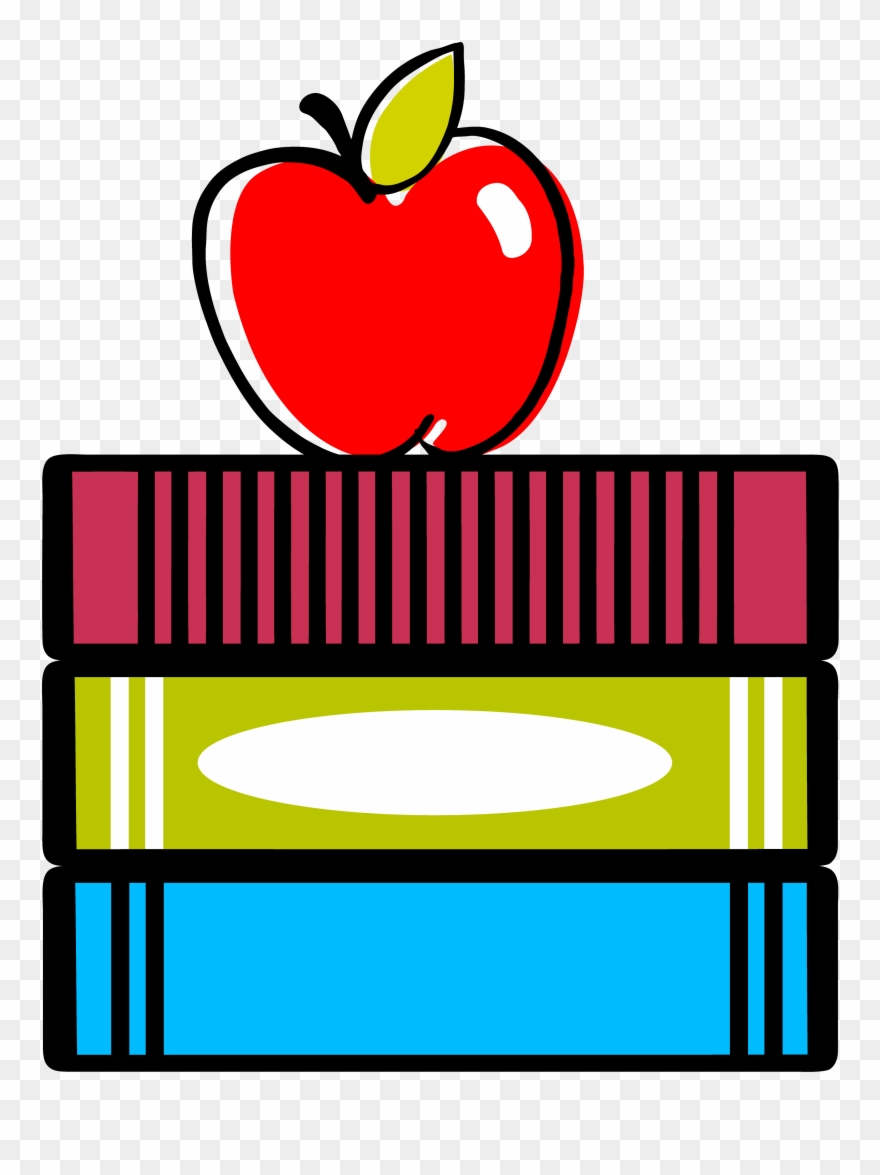 Graphic Of Books With Apple - Apple On The Table Clipart - Png Download