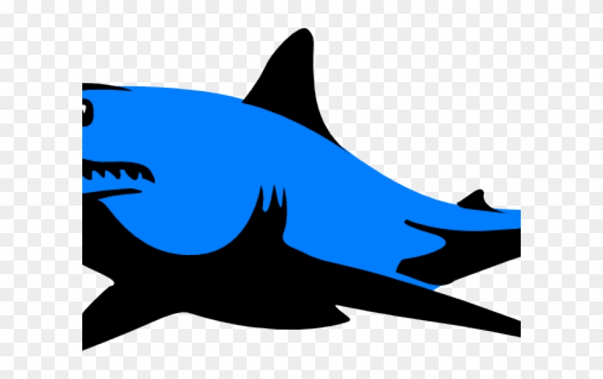 Fins Clipart Blue Shark - Great White Shark Black And White Clipart - Png Download