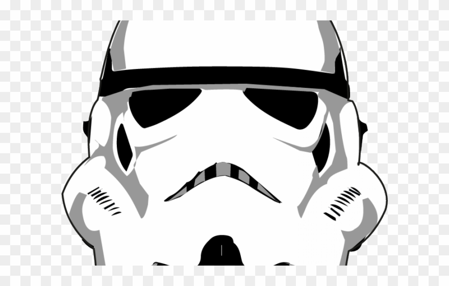 Drawn Head Stormtrooper - Stormtrooper Mask Art Png Clipart