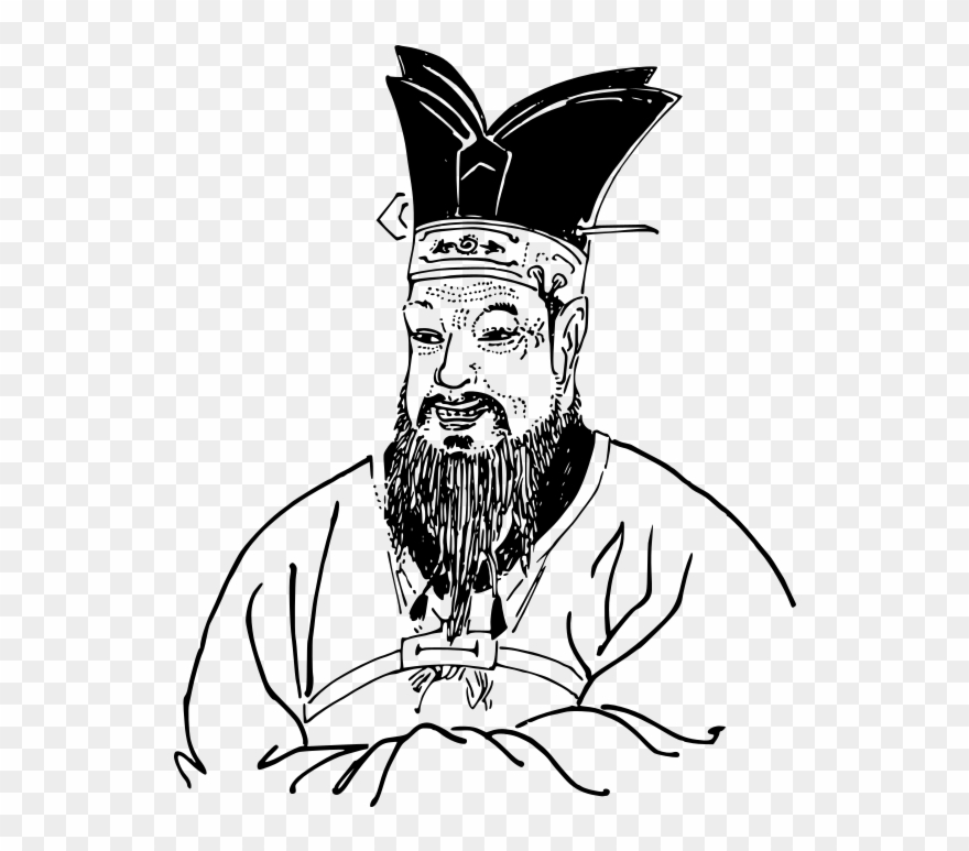 Lineart Famous Philosophy Vector Free Library - Confucius Line Drawing Clipart