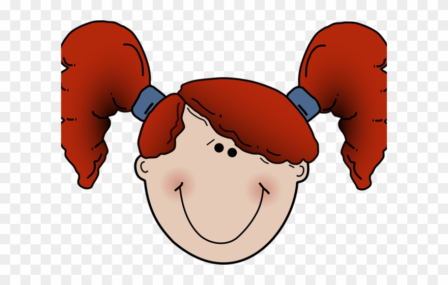 Ponytail Clipart Child Face - Bow In Hair Clipart - Png Download