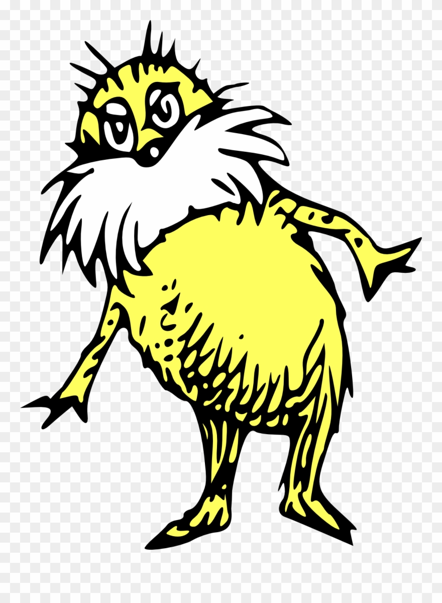 Wall Dr Seuss The Lorax Character Kids Room Cartoon - Dr Seuss Characters Png Clipart