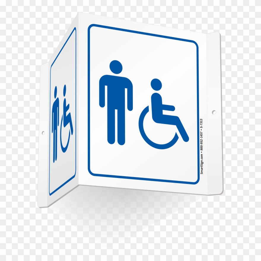 Male & Accessible Pictograms Restroom Projecting Sign - Smartsign By Lyle S-4574-av-06 Handicapped Accessible Clipart