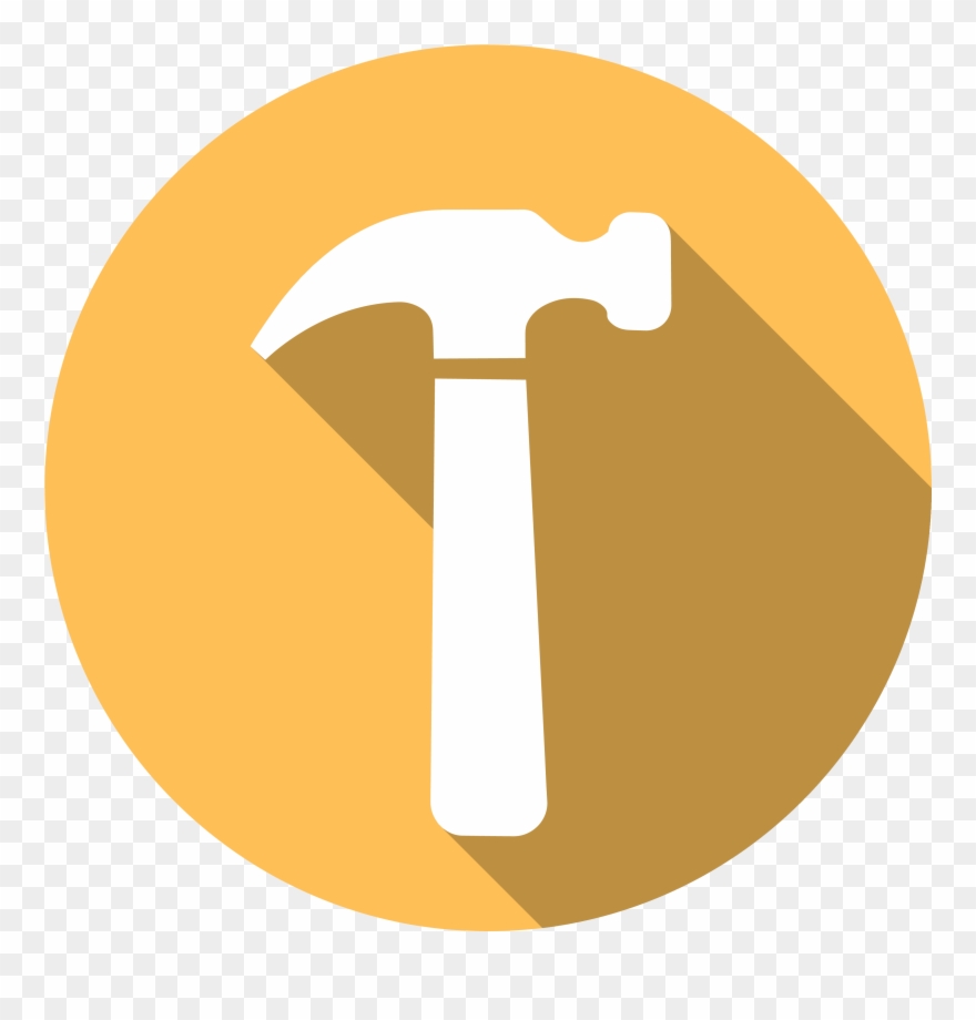 Icon Of A Hammer - Hammer Symbol In Circle Clipart