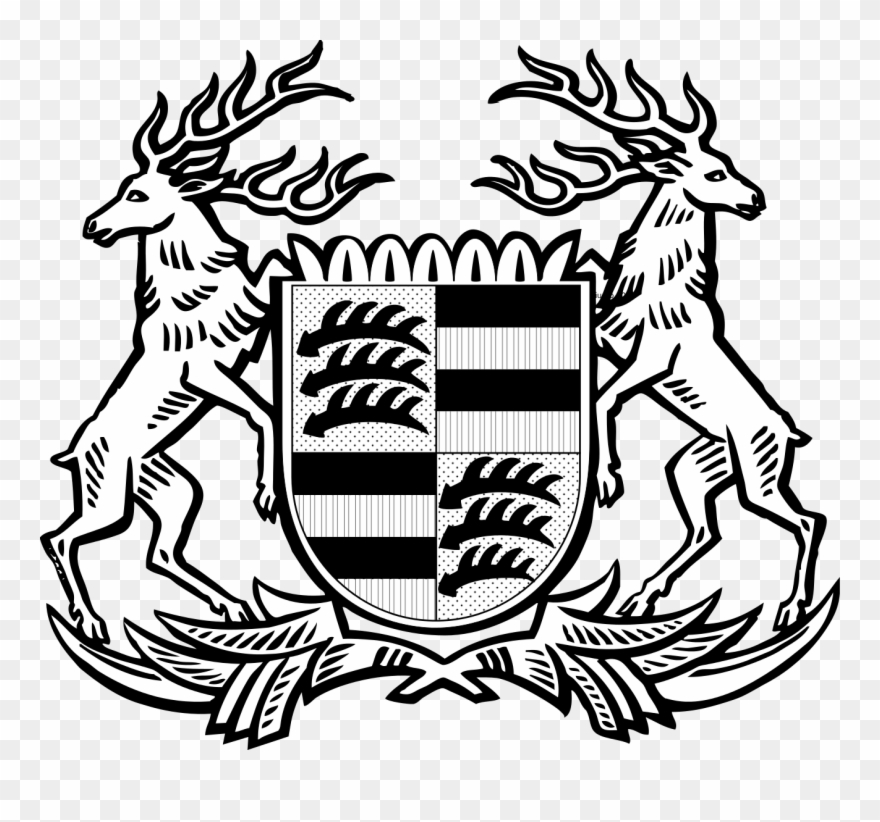 Wappen Volksstaat Württemberg - Antler Coat Of Arms Clipart
