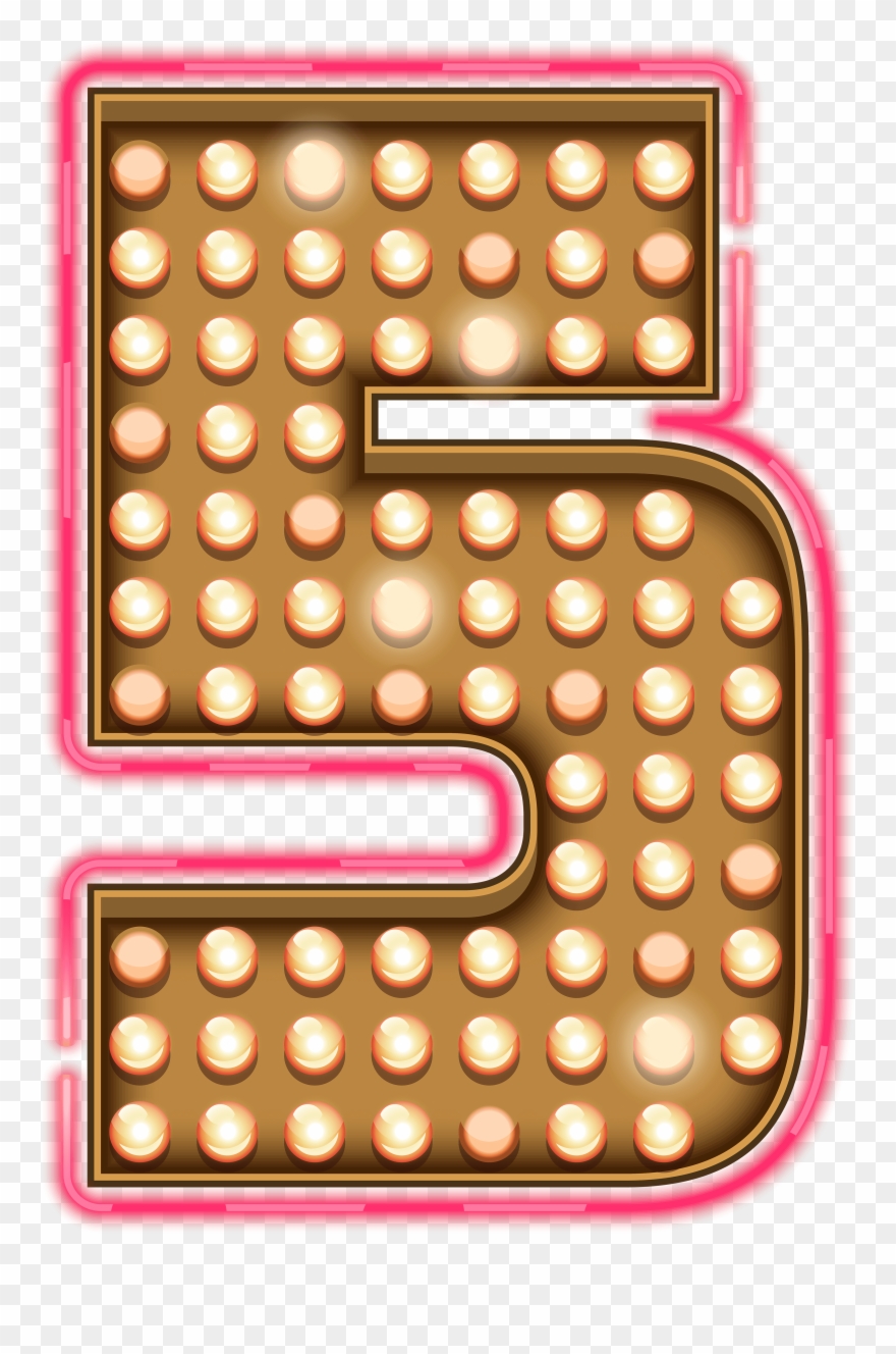 Number Five Neon Lights Transparent Png Clip Art Image - Numeros 4 En Neon Png