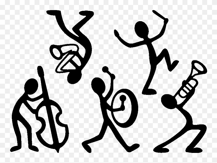 Sticker Jazz Band Ambiance Sticker Mus Jazzband - Wall Painting Ideas Creative Clipart