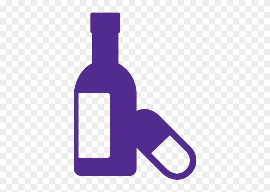 Bottle Of Wine And A Pill - Alcohol And Drug Clipart - Png Download