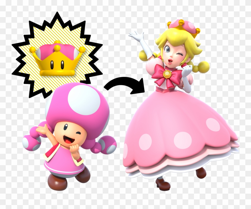 In The Deluxe Port Of New Super Mario Bros - Pink Mushroom Crown Mario Clipart