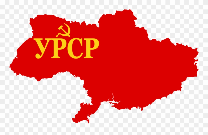 Flag Map Of Ukrainian Ssr - Ukraine Ssr Flag Map Clipart