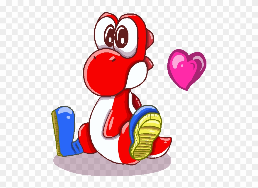 Pixels Drawing Yoshi - Red Yoshi Clipart
