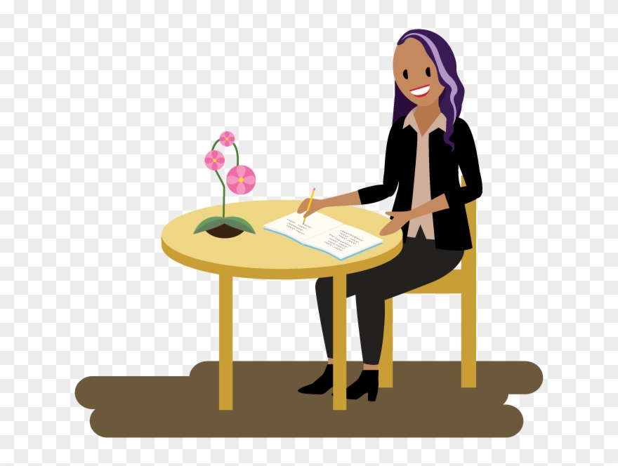 Person Writing In A Journal - Recording Clipart