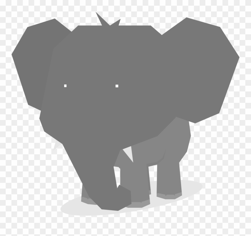 Clipart Elephant Minimal Flat Design Animal Big - Drawing - Png Download
