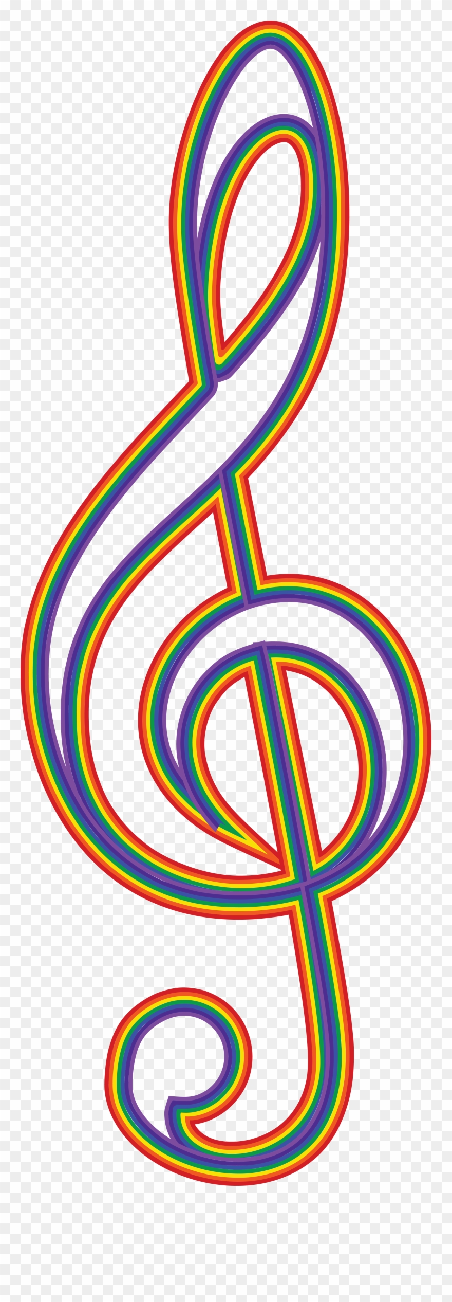 Free Clipart Of A Rainbow Music Clef - Clip Art - Png Download