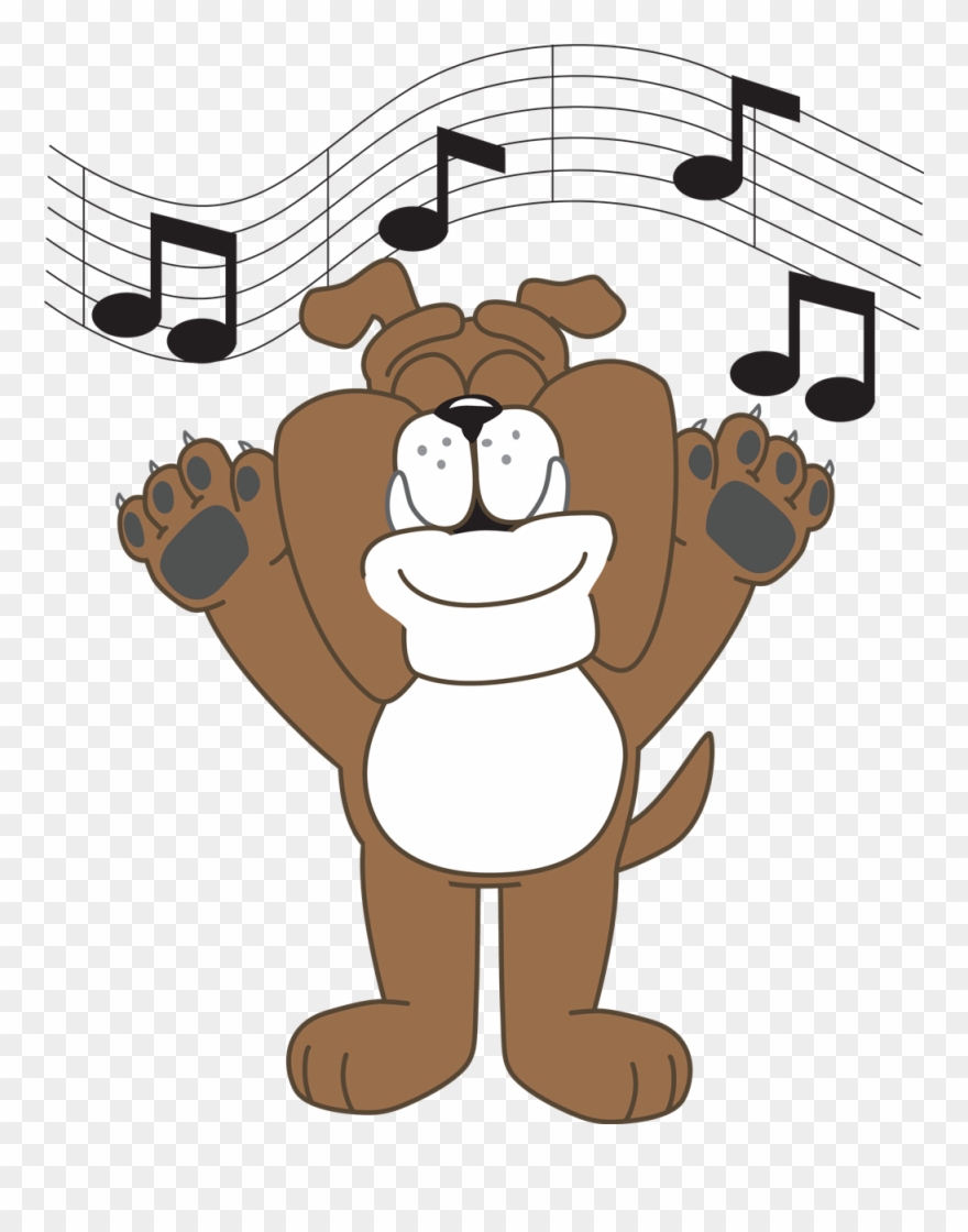 Bulldog Singing - Bens Branch Elementary School Clipart